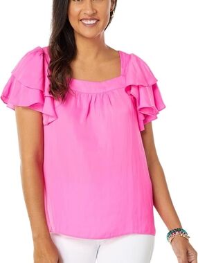 Lilly Pulitzer Devina Ruffle Sleeve Top Sz. XS